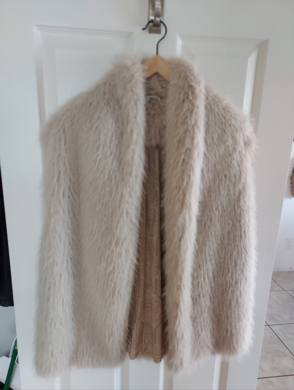 Johnny Was Lux Beige Faux-Fur Vest